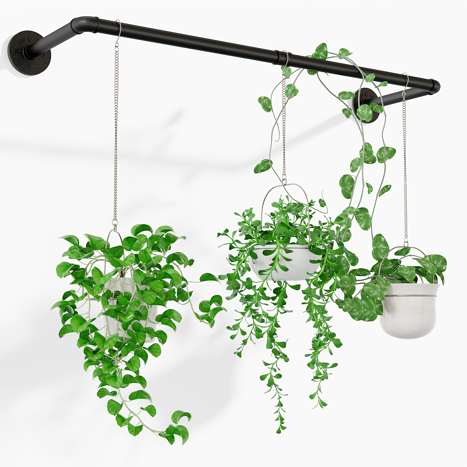 Image of Hanging Plant Pots For Indoor Plants, Garden Hanging Basket Plant Hanger, Modern Wall And Ceiling Hanging Plant Holder For Living Room