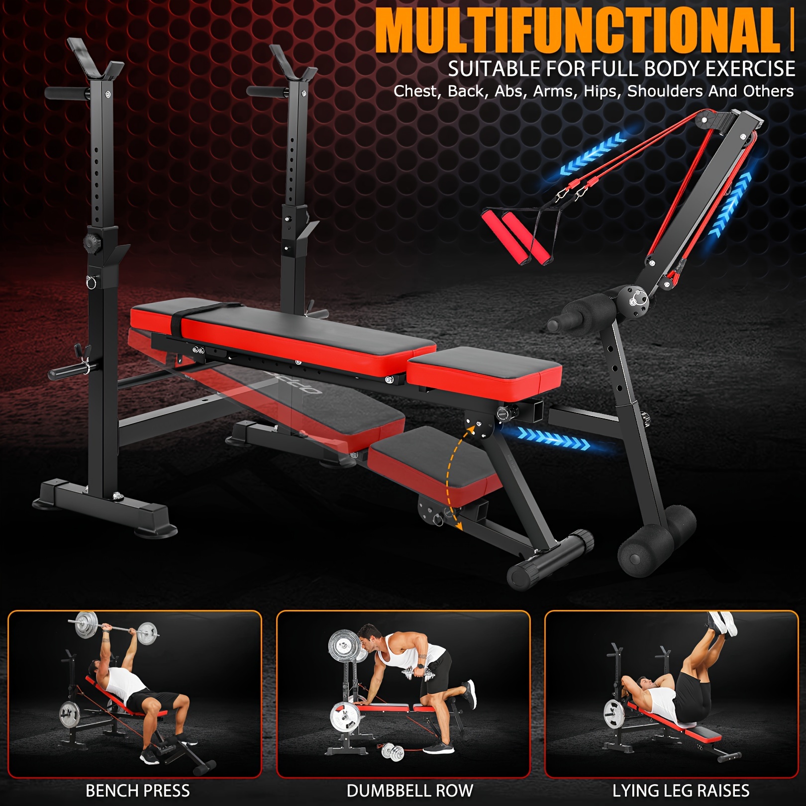 Professional Weight Bench Set Squat Rack 1 Foldable Bench - Temu