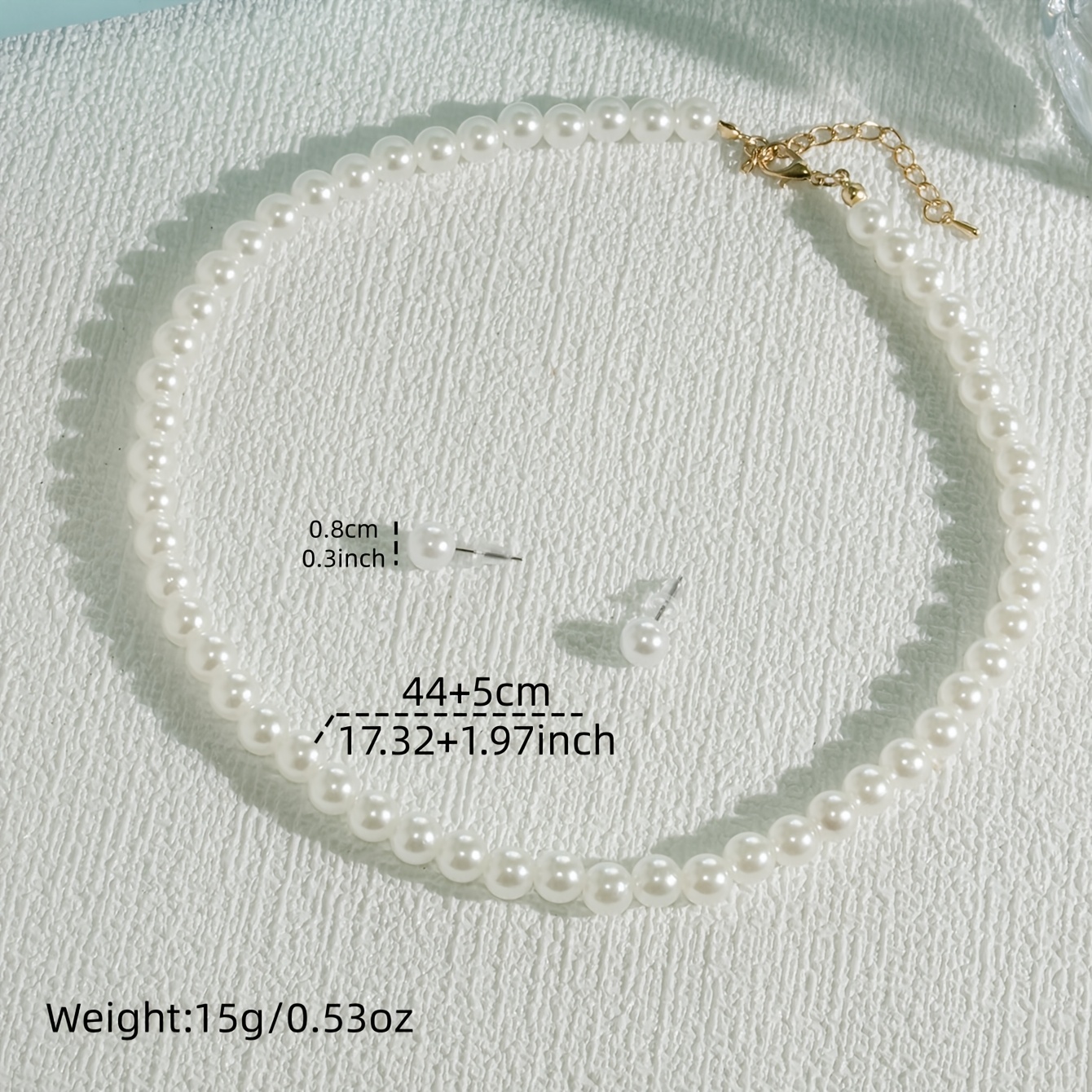 TEMU 1 Set einfaches Ohrringe- und Halsketten-Set, verstellbare Halskette, elegantes, schlichtes und niedliches Modeaccessoire, geeignet für Partys,