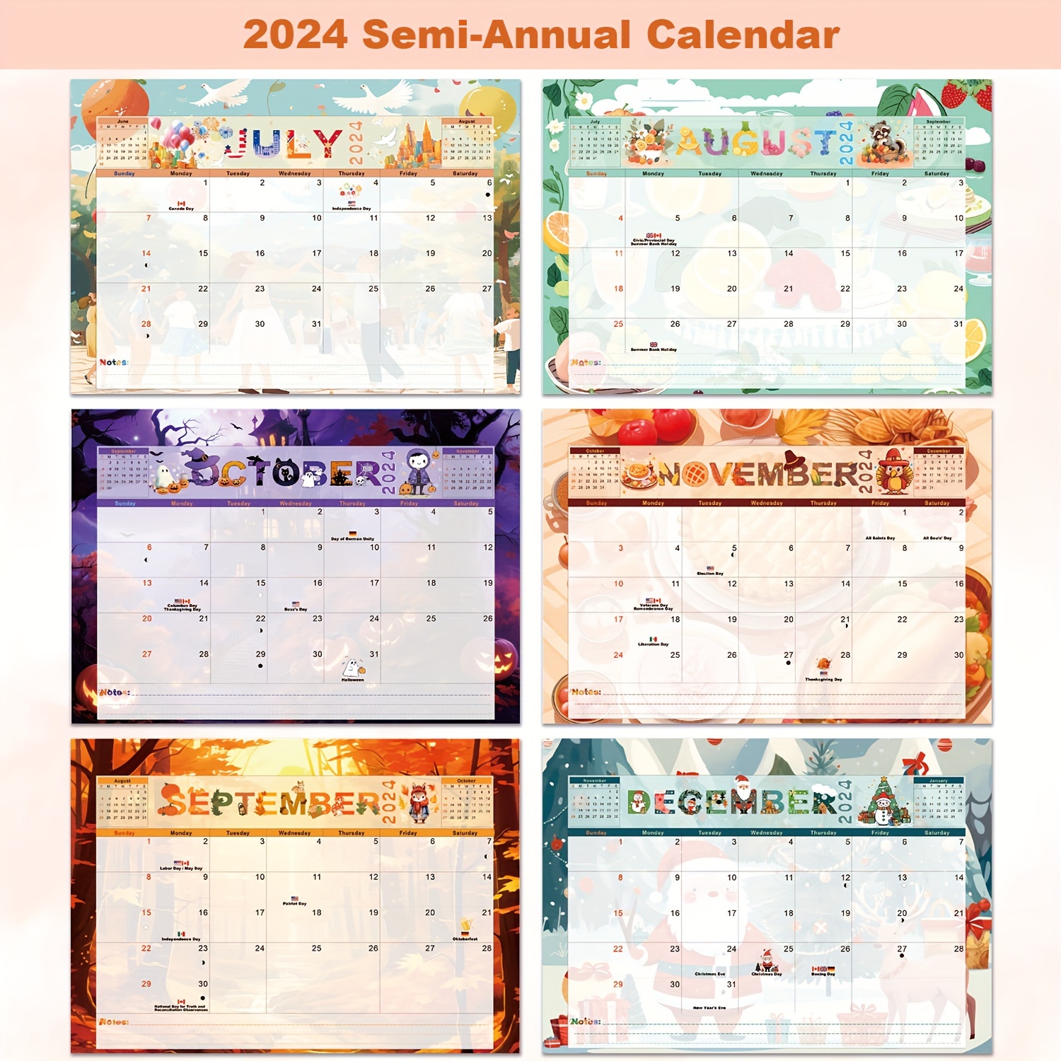 2024-2025 Desk Calendar - 18 Months Large Monthly Desk Calendar From J