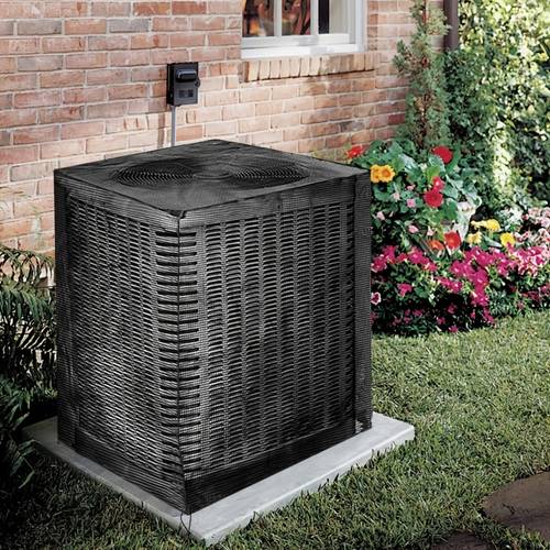 full enclosure air conditioner cover black mesh outdoor ac cover with ventilation design weather and protection suitable for units heavy duty mesh material