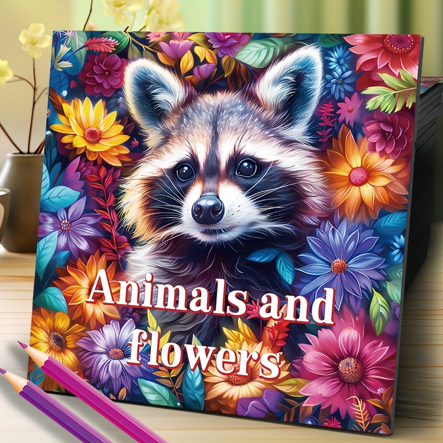 

: 20-page Paper Adult Coloring Book With Animal & Floral Designs - Ideal For Birthday, Christmas, Gifts | Relax