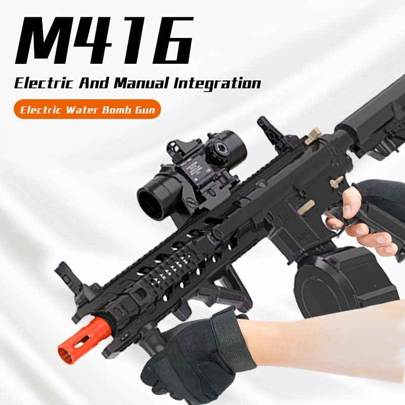 M4 Electric Gel Ball Gun - 7.4V High Speed Upgrade, Manual/Automatic Dual Mode, Highly Assembled Toy Rifle for Outdoor Entertainment, Team Shooting Games, Christmas Gifts (No Bullets), Team Shooting Game, Sleek Weapon Design, Durable Construction