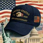 2pcs american flag baseball caps suitable for history police bald 50 star stripe commemorative hats with statue of 1776 2026 dates unisex gift for men women police uniform