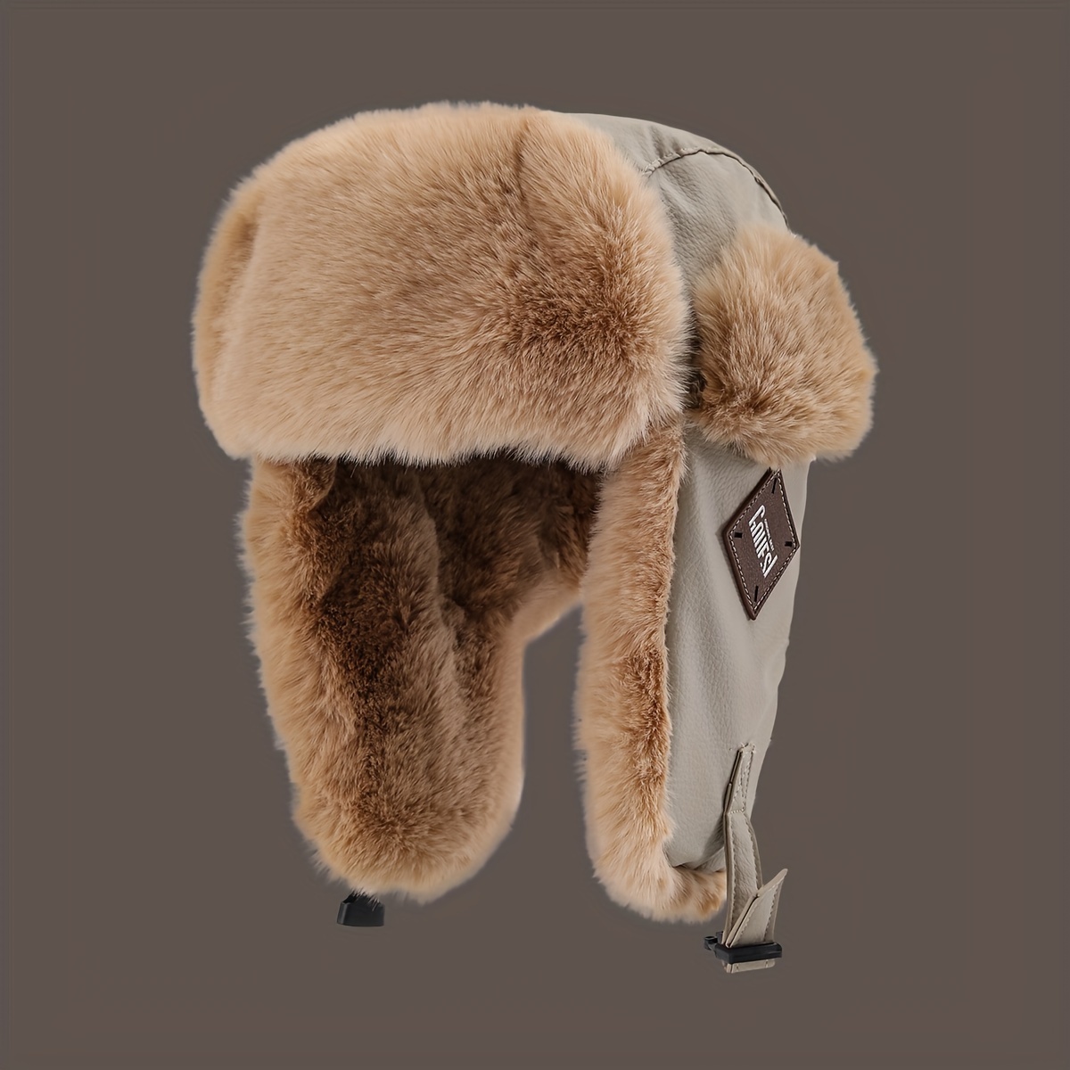 

Insulated Fur-lined Cap Ear - Pu And Polyester - Suitable For