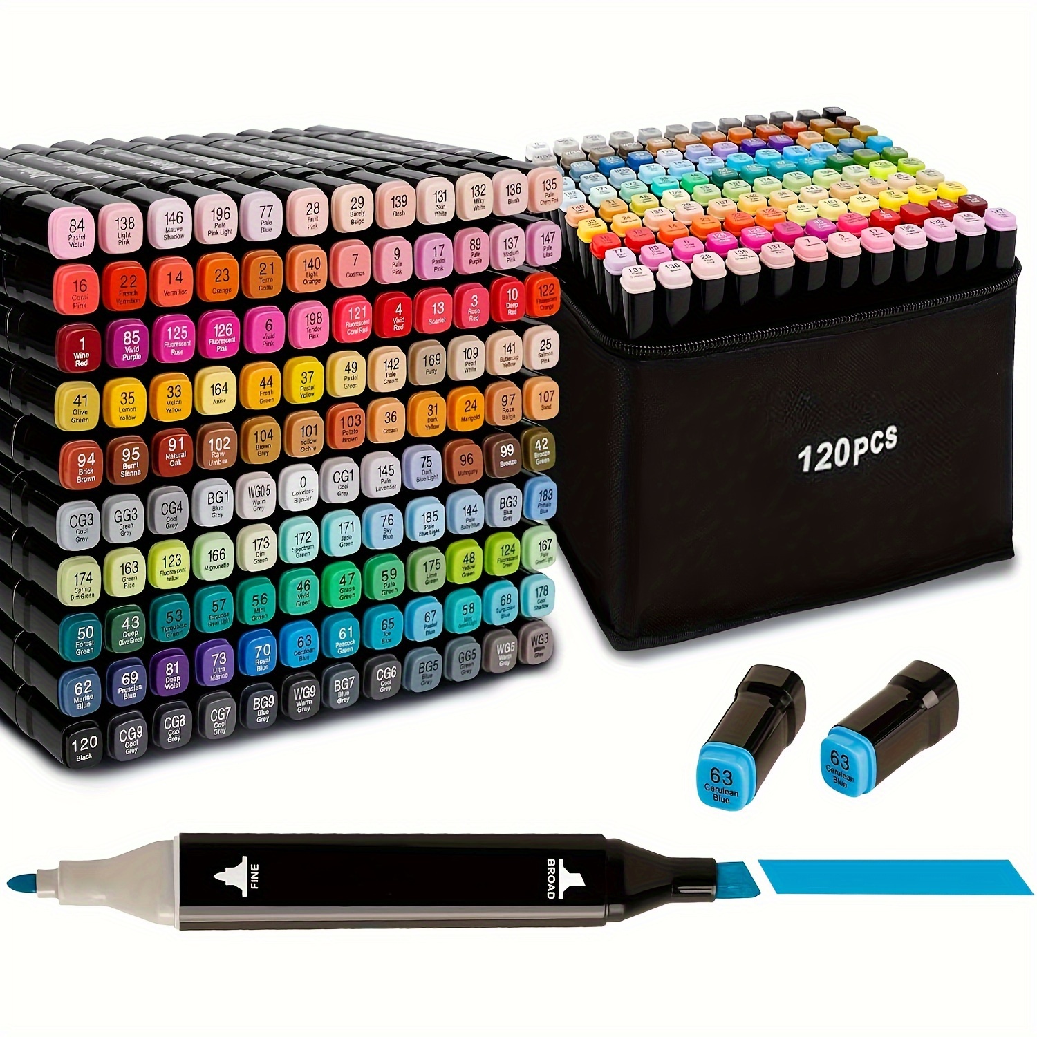 

Dual Tip Markers Set 120/168pcs, Mixedcolor Marker Pen Set, Coloringmarkers, Multi-purpose Paint Markers, Artsupplies, Art Markers For Coloring, Magical Pen, Includes Case For Easy