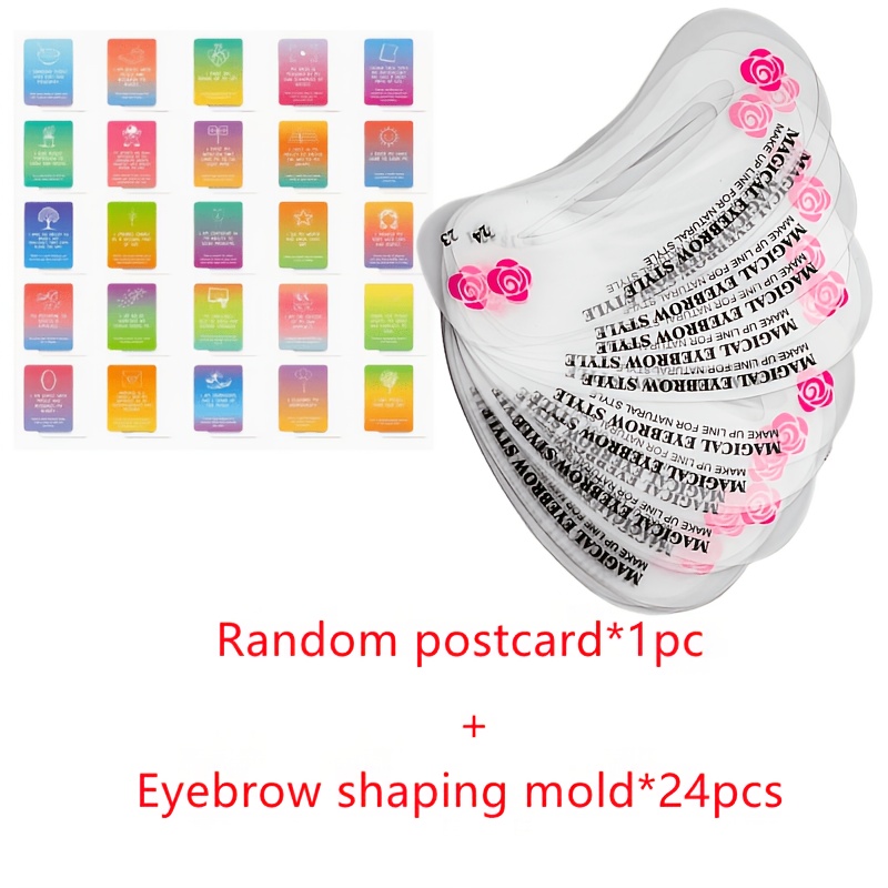 TEMU Reusable Plastic Eyebrow Stencil Tool Suitable For Beauty Styling & Makeup - Reusable Brow Shaping Mold With Random Style Templates, Eyebrow