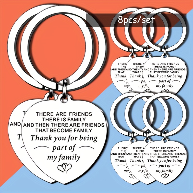 TEMU 8pcs Best Friend Stainless Steel Keychain For Women&men Funny Keychain Men Bestie Bbf Sisters True Gifts