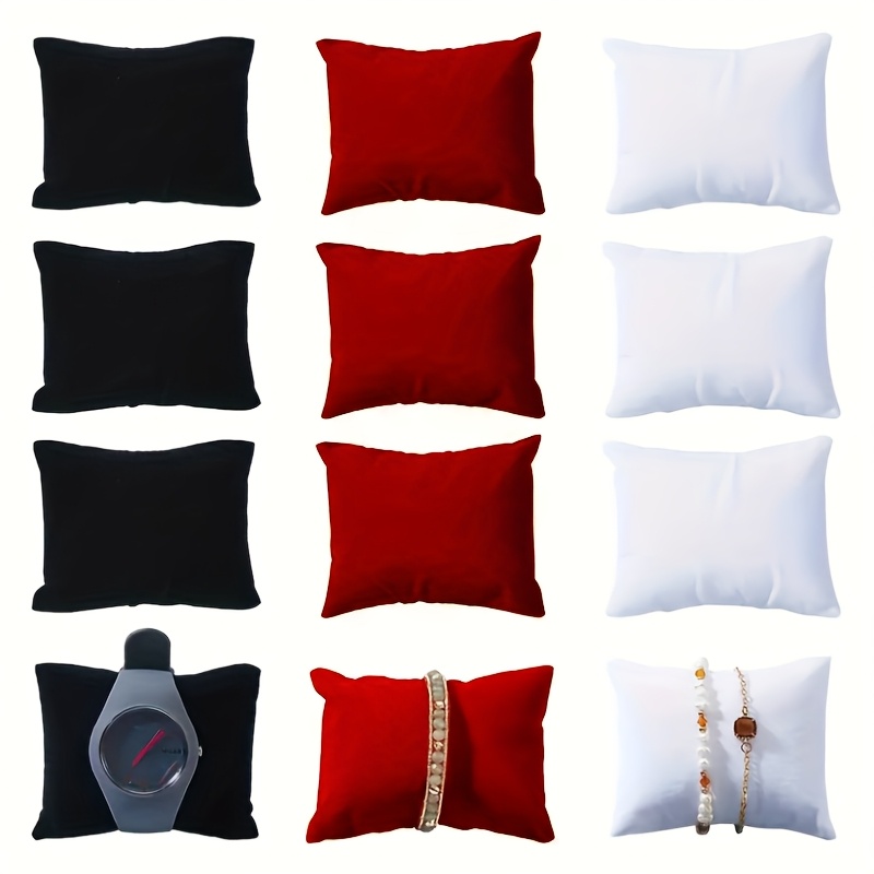 TEMU Set di 12 Cuscini in Velluto per Esposizione Gioielli, Cuscinetti Lussuosi in Velluto per Braccialetti e Orologi, Accessori Multifunzionali per
