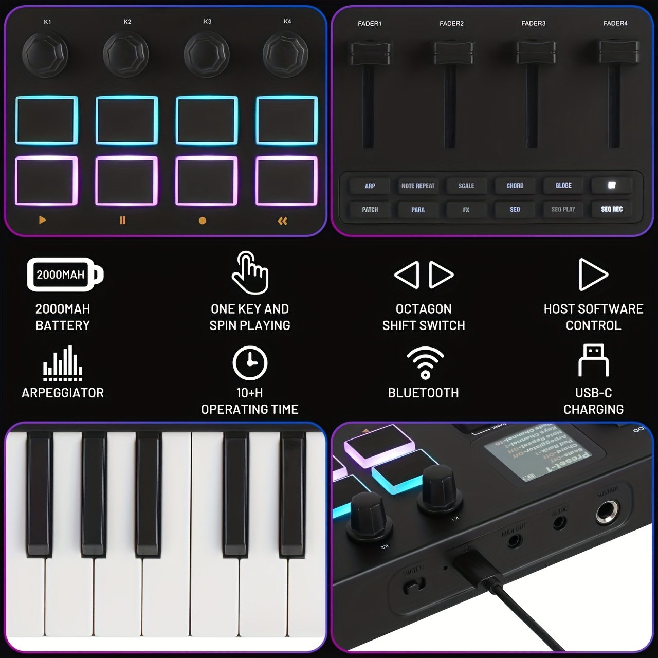 m smk 37 pro 37 key wireless midi controller - Temu