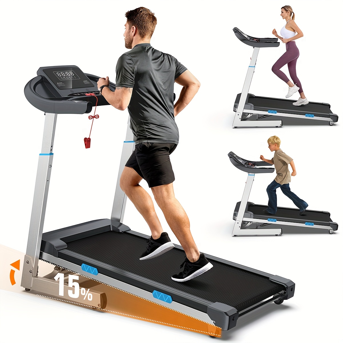foldable auto incline treadmills 400lbs capacity Temu - Main Image