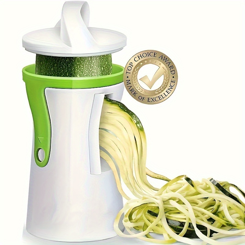 

Easy-to-use Manual Vegetable Spiralizer With Container - Multi-functional Slicer For Zucchini, Potato & More - Perfect Kitchen Gadget For Bbq & Outdoor Cooking