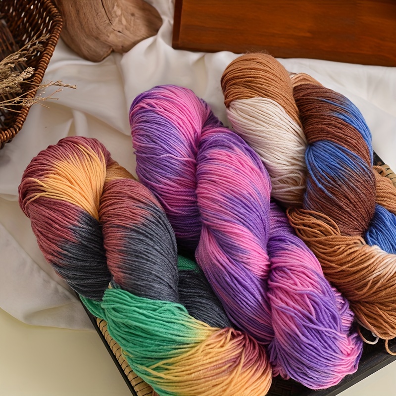 

Multicolor Hand-dyed Wool Blend Yarn Bundle - 200g, Wool 90%, Polyester 10%, For Knitting Sweaters, Vests, Shawls, Hats, Scarves, Mixed Colors (pack Of 1)