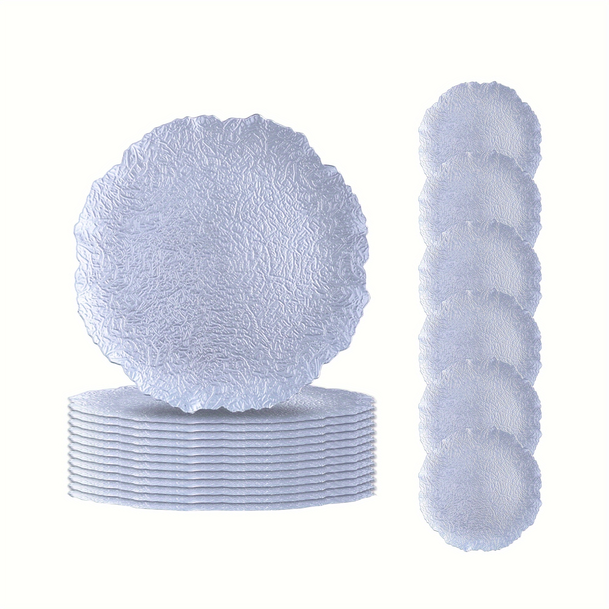Silver Charger Plates Elegant Tableware Decor Round Plastic - Temu Canada