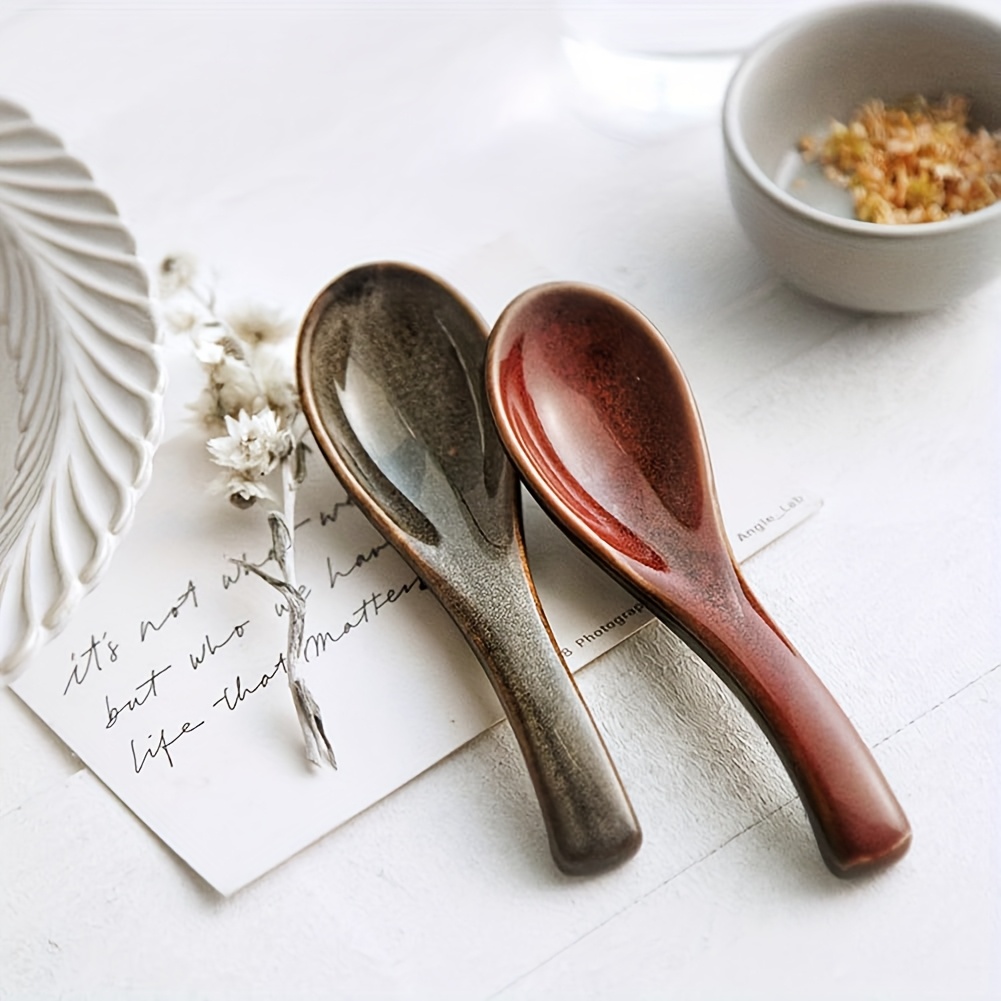 asian soup spoon set blue japanese soup spoon ceramic Temu