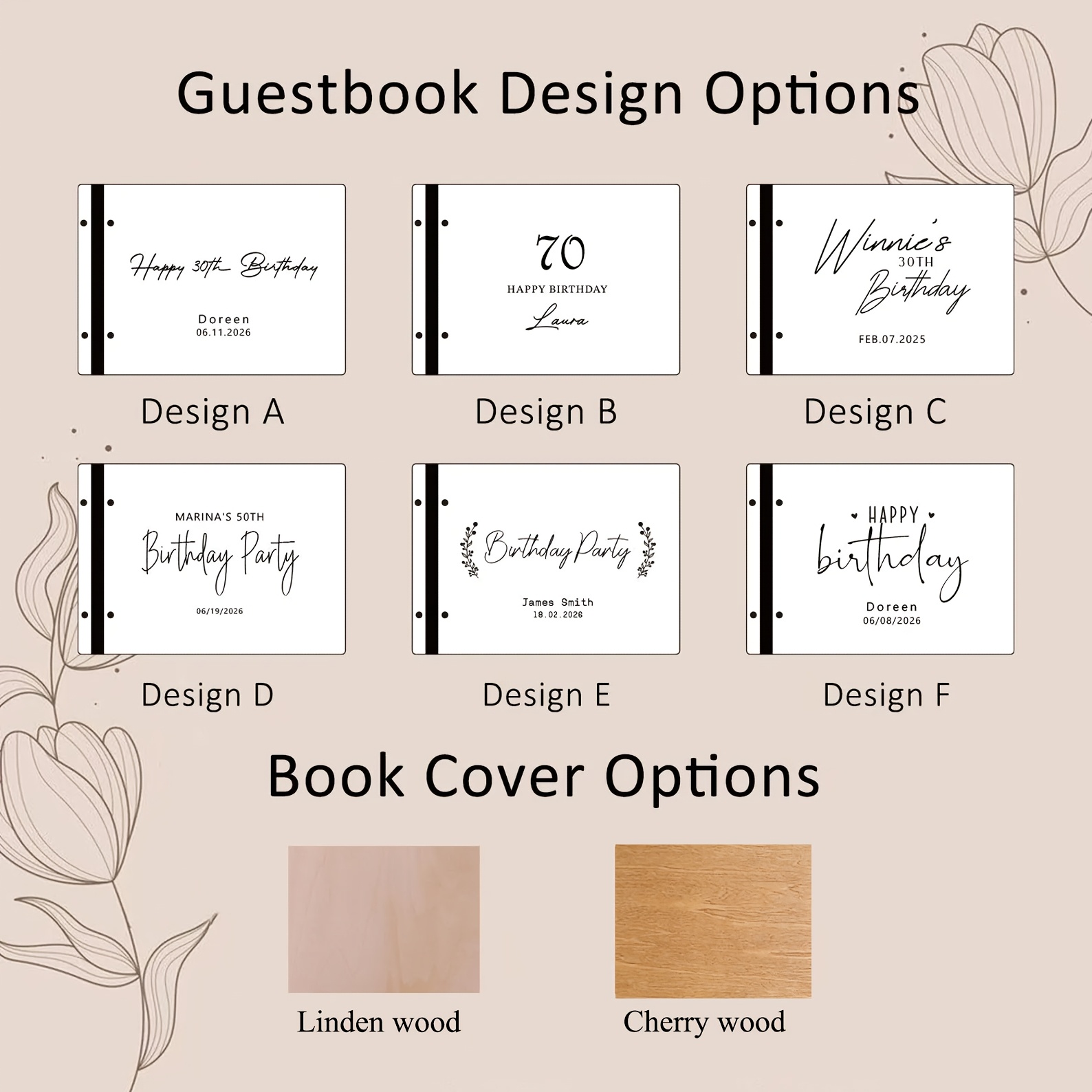 TEMU Happy Birthday Guest Book Blank Paper- Personalized 18th, 21st, 30th, 40th, 50th, 60th, 70th, 80th Birthday Sign Book, Unique Gift For Mom