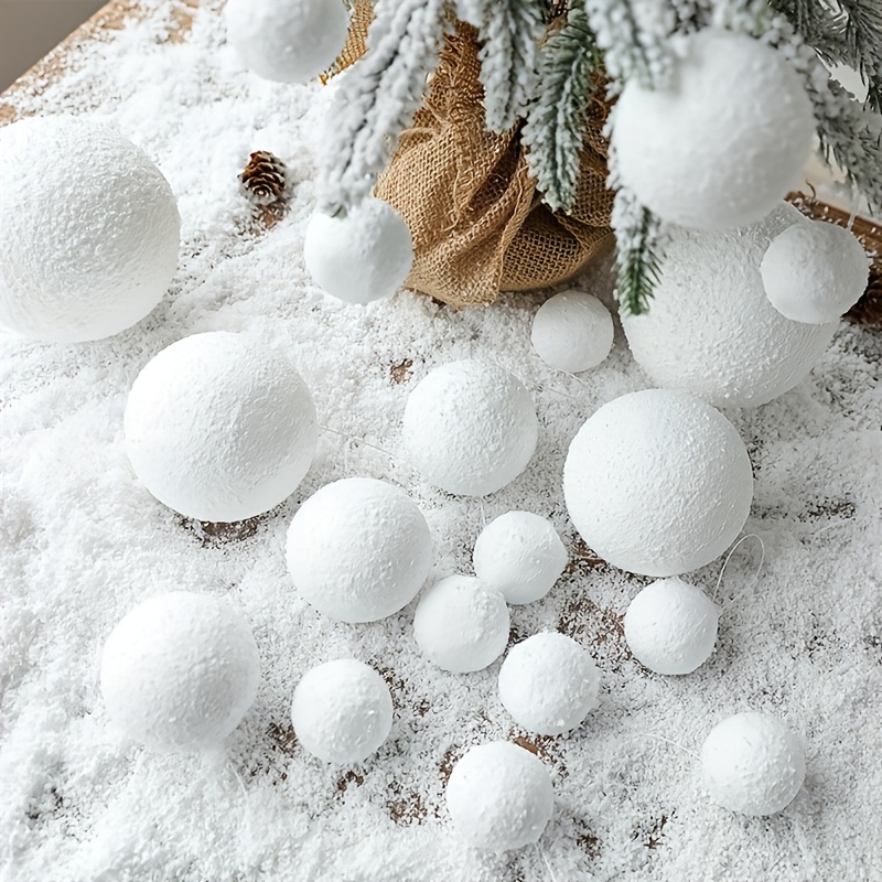 

18-pack White Foam Christmas Ornaments - Elegant Hanging Snowball Decorations For Tree, Winter Parties, And Holiday Home Decor, Durable & Easy To Hang, Non-electric & Battery-free