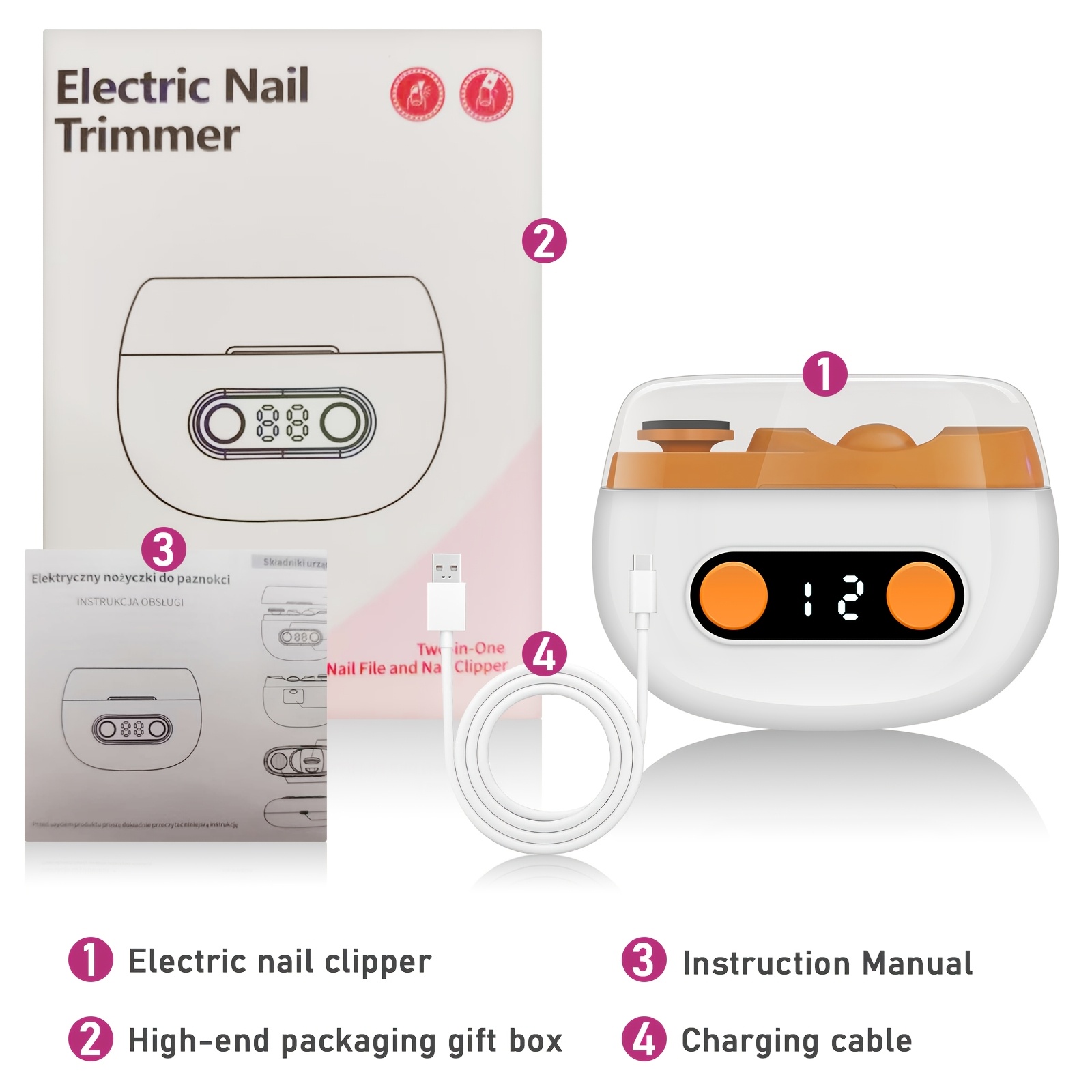 2-in-1 Electric Nail Clipper & Polisher