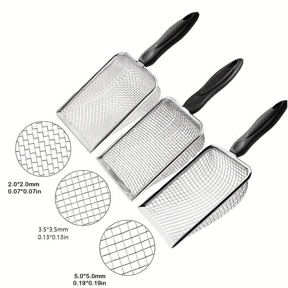 3pcs Garden And Soil Screening Tools -2.0/3.5/5.5mm Mesh Cat Litter Shovel