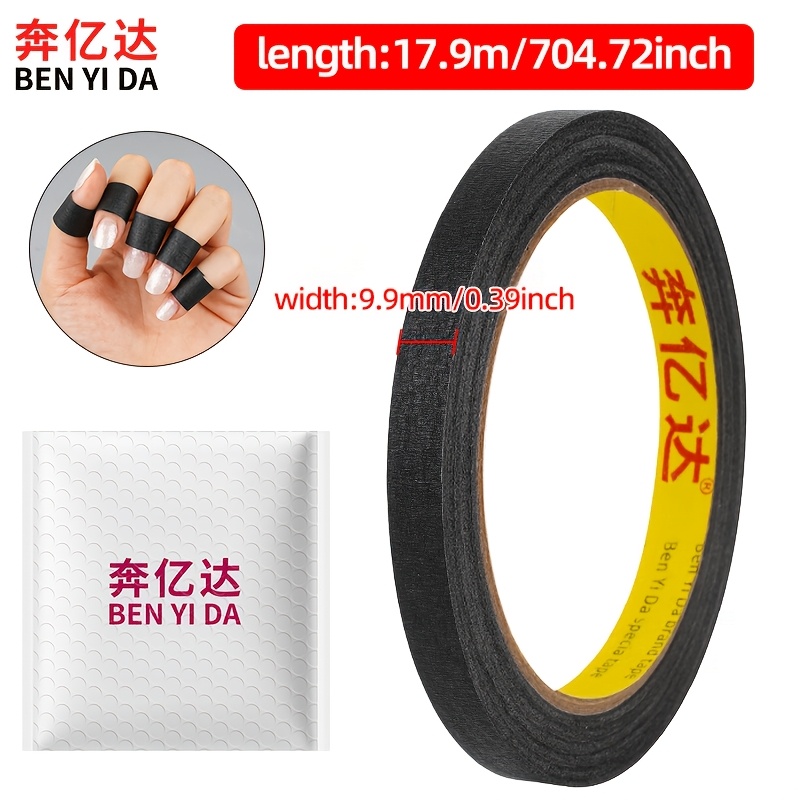 TEMU Ruban adhésif noir de solaire, rouleau extra-large bloquant physiquement, ruban adhésif noir opaque, outil de nail art -taches non transparent,
