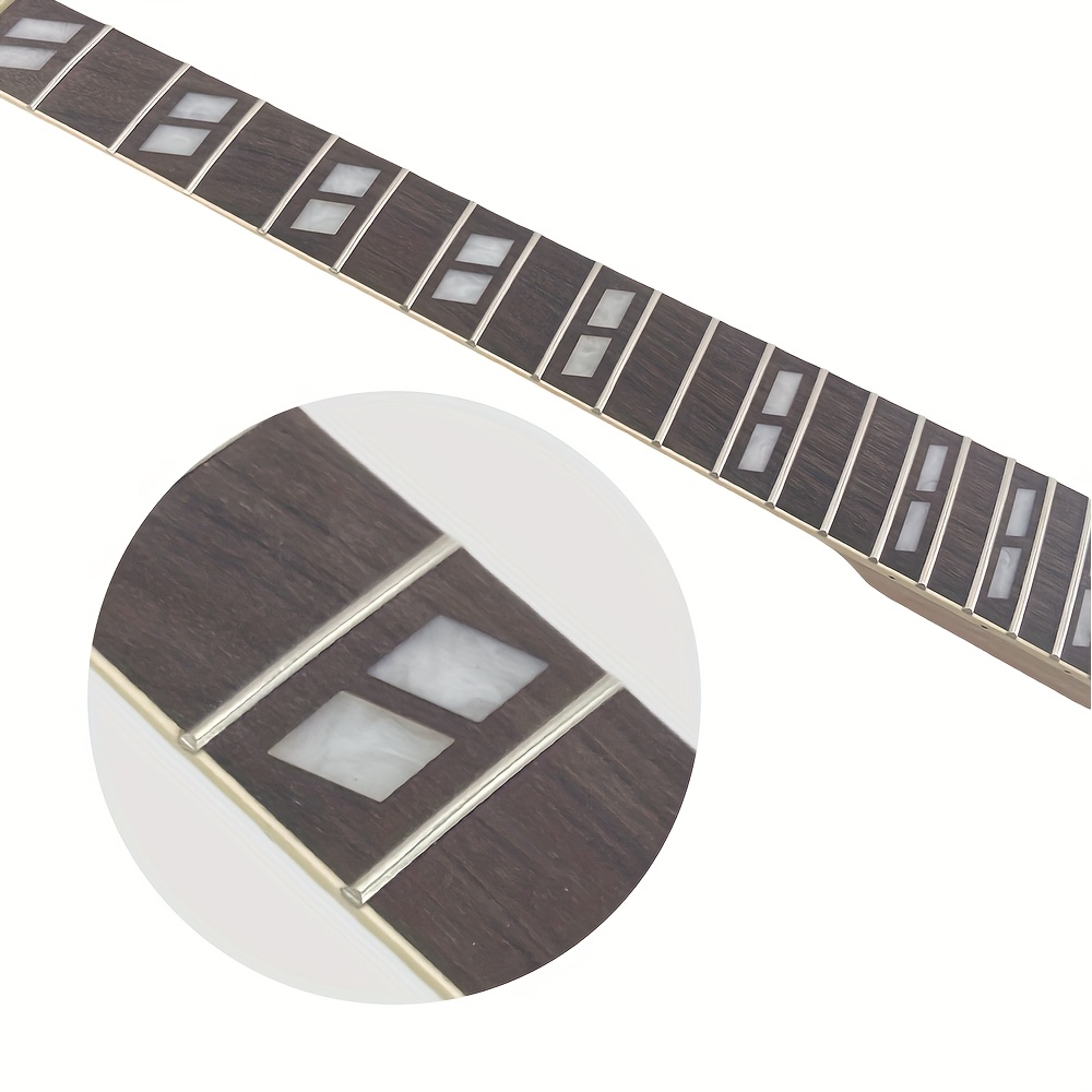 YoungMonic Unfinished 22 Fret 24.75inch Mahogany Electric Guitar Neck Rosewood Fretboard Bolt On Heel Nice Inlay, Instrument Repair Part, Diy Guitar Build, Vintage Guitar Look, Classic Guitar Design, Handcrafted Guitar Part, Highquality Wood, Fretboard Extension, Extended Guitar Neck, Guitar Technicians, Diy Guitar Builders