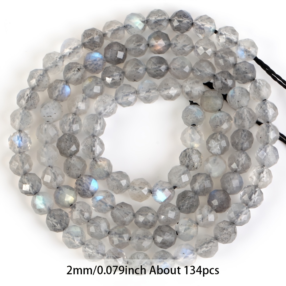 TEMU 1 2/3/4mm 88/120/134pz Perline Spaziatrici Sciolte in Labradorite a Disco Duro Sfaccettate per Creazione di Gioielli Fai da Te Braccialetti