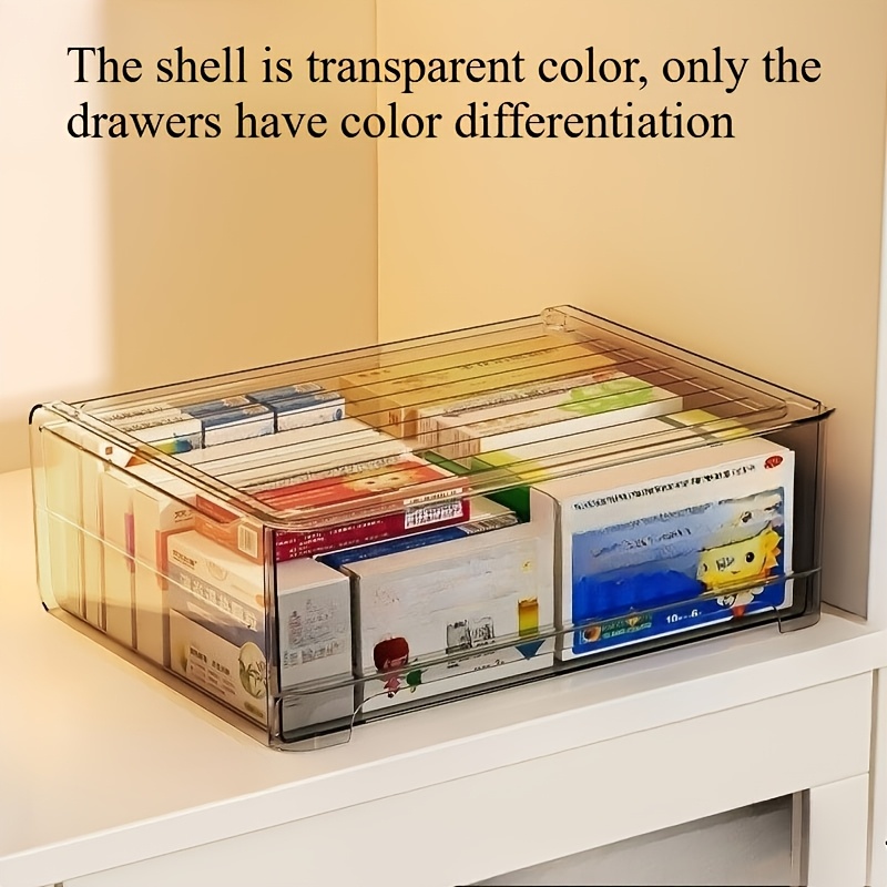 Transparent Multi-Layer Medicine Storage Box with Drawers