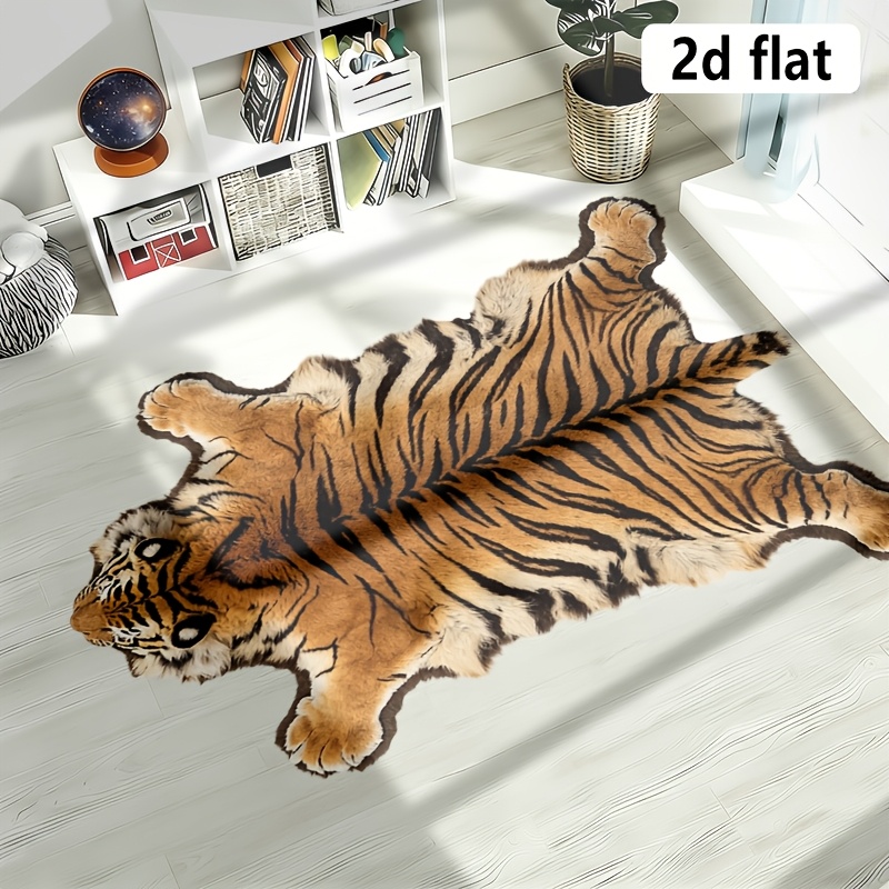 TEMU 2d Flat Creative Carpet, Tiger Skin Rug, Multi- Irregular Carpet, Suitable For Hotel Lobbies, Outdoor Entrance Mats, , Backyards, Machine