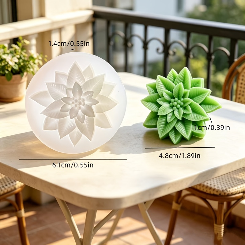 TEMU Molde de silicona para vela navideña con a hojas de y , adornos de silicona para decoración de velas navideñas