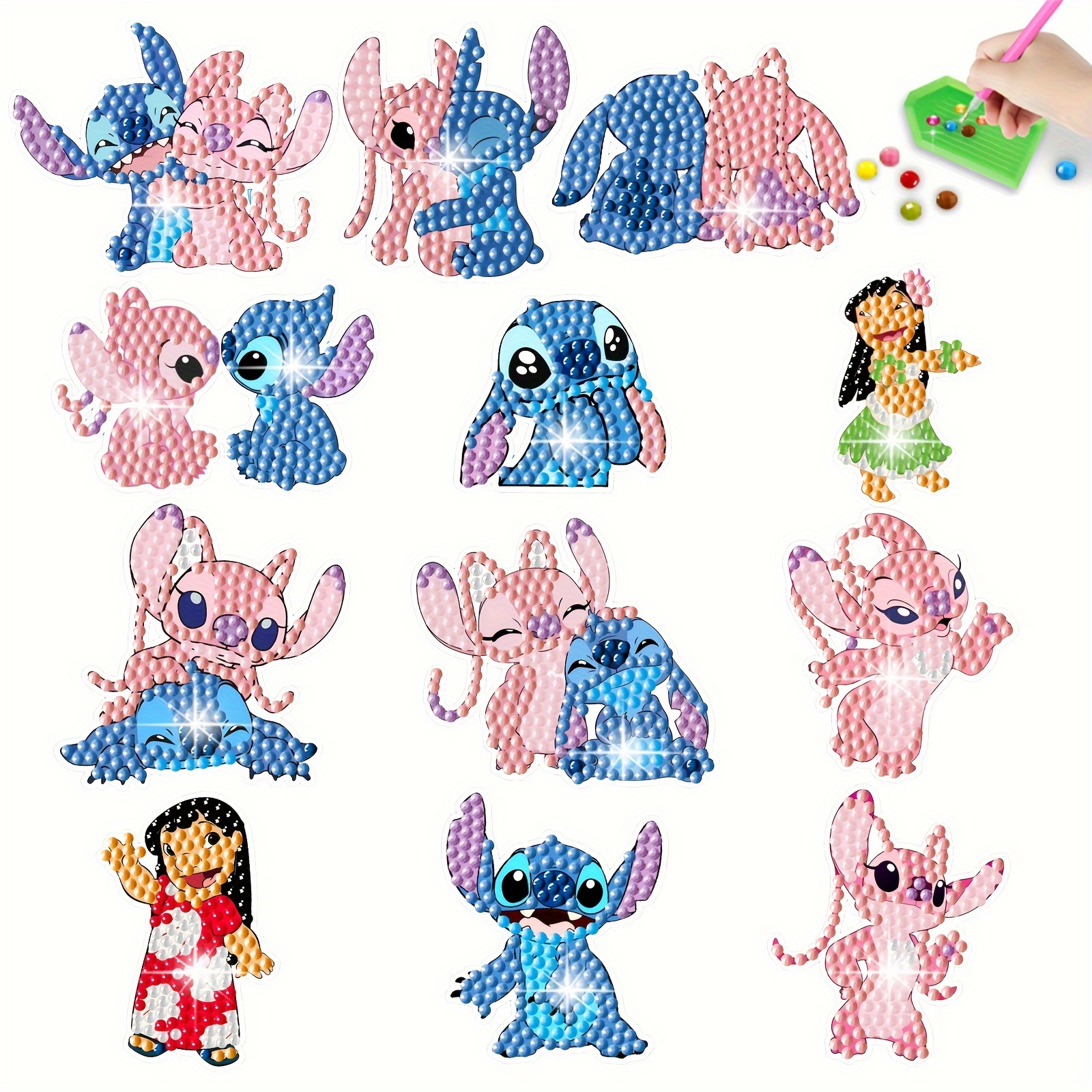 

Stitch 5d Diy Diamond Art Painting Stickers Kits Cute Cartoon Stitch Diy Handmade Digital Paint Rhinestone Diamond Art Embroidery Mosaic Sticker Making Craft.