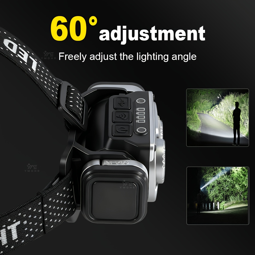 2pcs Super Rechargeable LED Headlights with 6 Lighting Modes