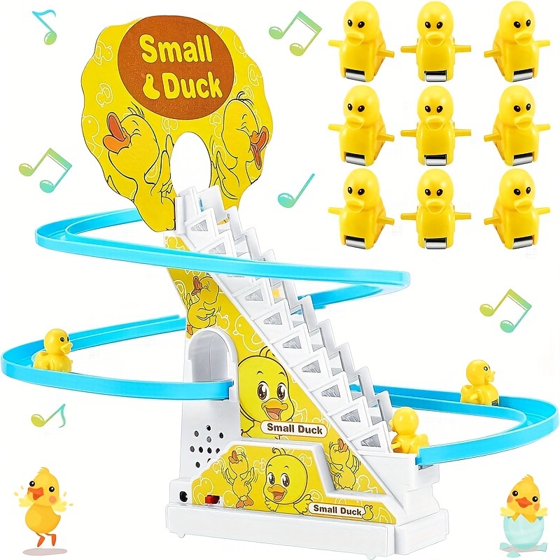 

1set Duckling Climbing Stairs Puzzle Track Slide Music Toy, Fully Automatic Gift For Boys And Girls