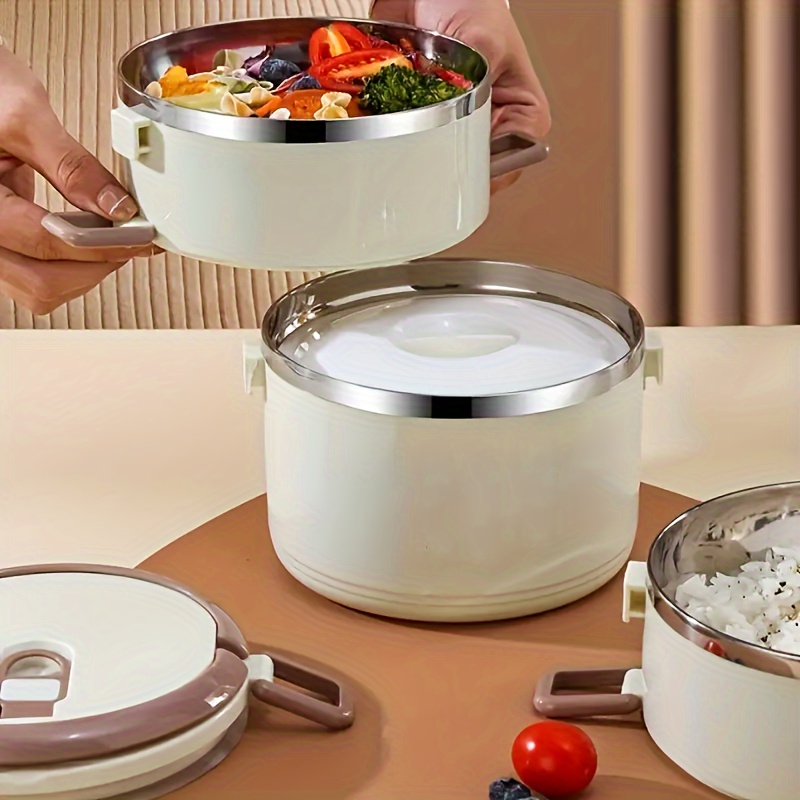 1 Set Of Stainless Steel 4 Layer Lunch Box With Lid With Complementary Bag & Cutlery Large Capacity Storage Bucket, For Camping, Picnic, School, Office, And Outdoor Adventures