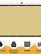6x50ft privacy screen fence heavy duty fencing shade cover 170gsm 90 blockage mesh shade net for wall garden yard backyard 6 ft x 50 ft dark green