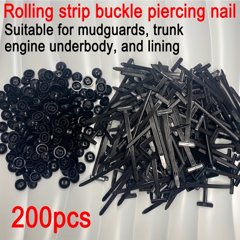 E-shop 200 Stück Hochleistungs-Nylon-Kabelbinderstecker - Hitzebeständig, Ideal für Schutzgitter, LKW-Motorenunterbau & Futter - Sichere