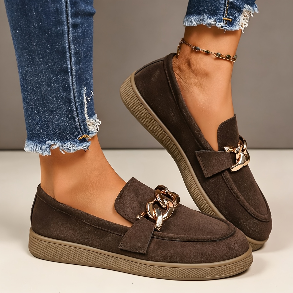 TEMU Women's Loafers, Showcasing A Minimalist And Style, Pair Effortlessly With Jeans And Skirts For A Casual, -back Look. The And Elegant Design In