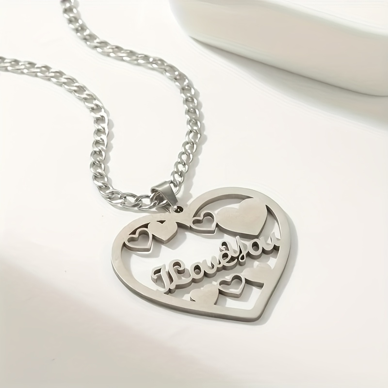 Customized Heart-shaped Pendant Name Necklace, 18K Gold Plated