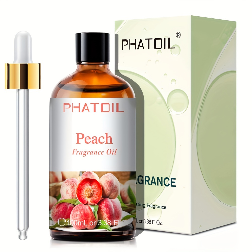 TEMU PHATOIL 100 ml/3,38 fl oz Huile parfumée aux pêches, huiles essentielles aux parfums de fruits, arôme , huiles de grand volume, huile pour la