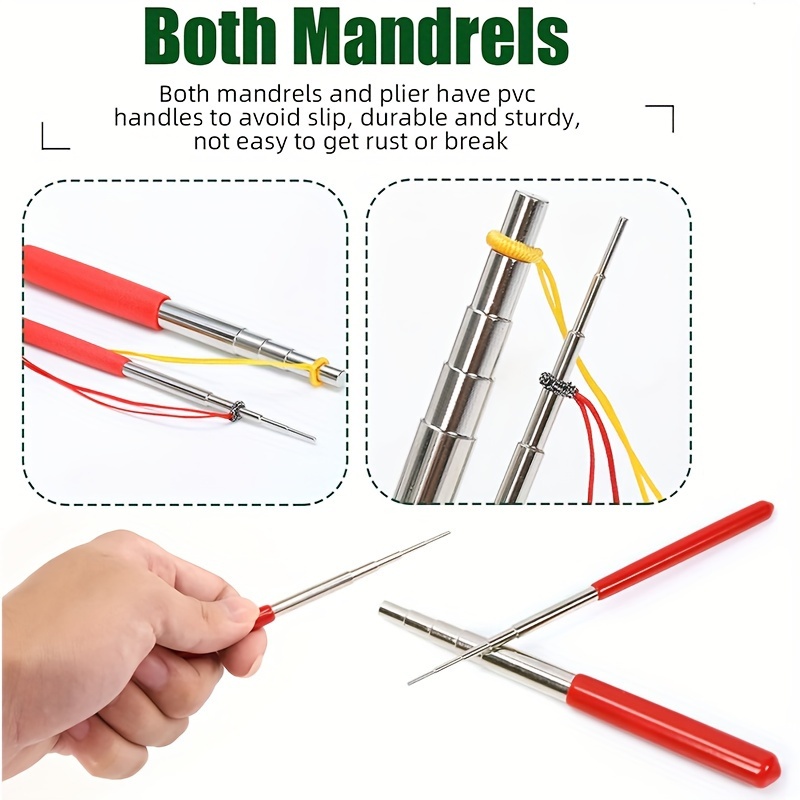 8pcs Wire Ring Tool Set Including Wire Shaft, 6-in-1 Ring Making Pliers,  Flat Mouth Tool Pliers, Used for Jewelry Wire Wrapping Tower and