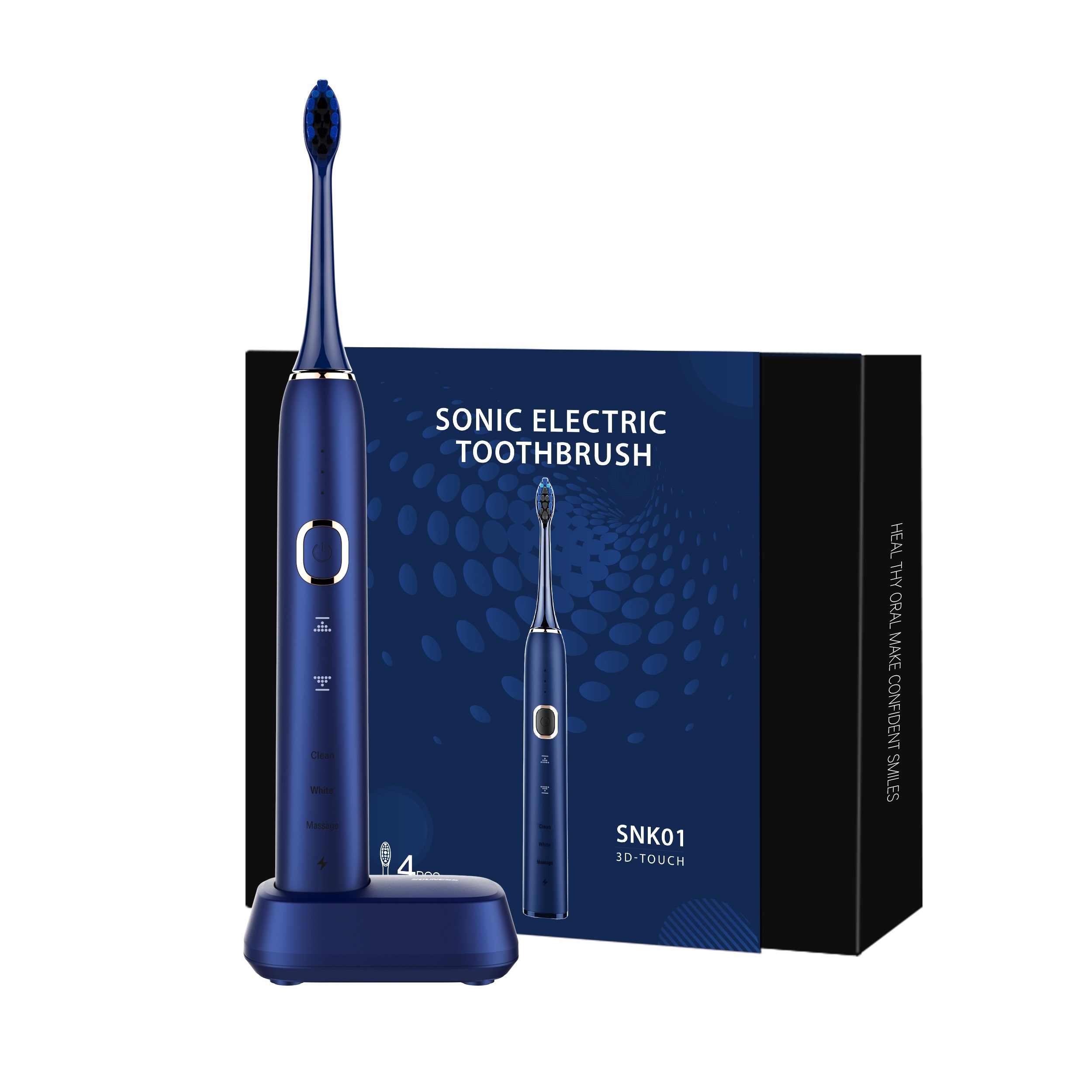 TEMU 3d Toothbrushes For Adults, 39840 Vpm , 9 , Rechargeable Toothbrush, 4 & 1 Included, Box