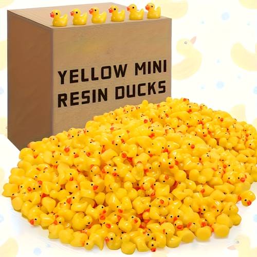30 40 101 200pcs mini resin yellow suitable for hide and seek pranks party garden sculpture fish tank decoration gift christmas halloween autumn ornaments