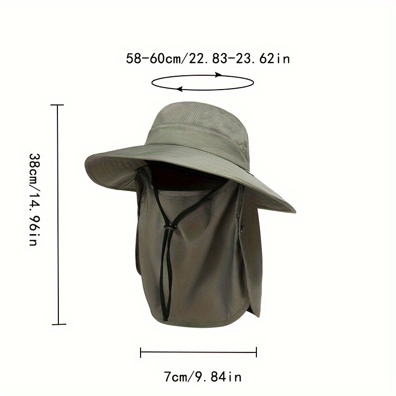 1pc Summer Uv Protection Wide Brim Bucket Hat Sporty Style Sun Hat With  Face Shield For Outdoor Activities, Free Shipping On Items Shipped From  Temu