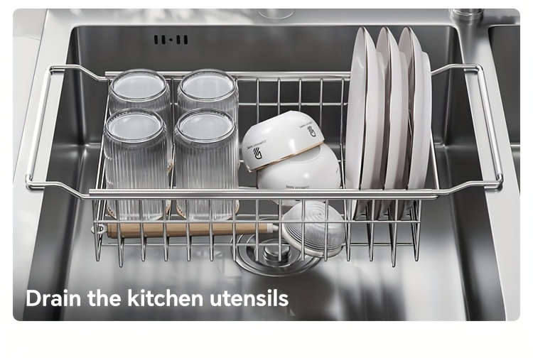 1pc adjustable stainless steel sink drain rack silicone Temu