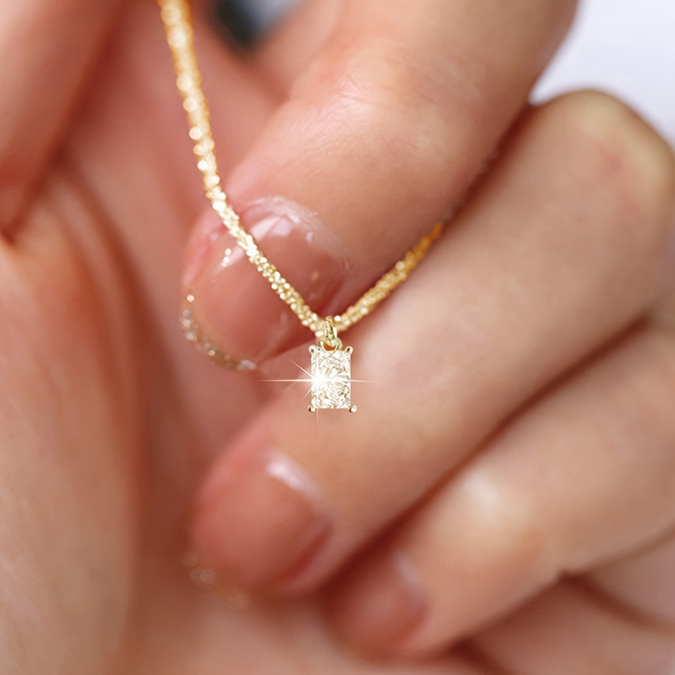 Minimalist Shimmering Square Cross Statement Necklace for Women