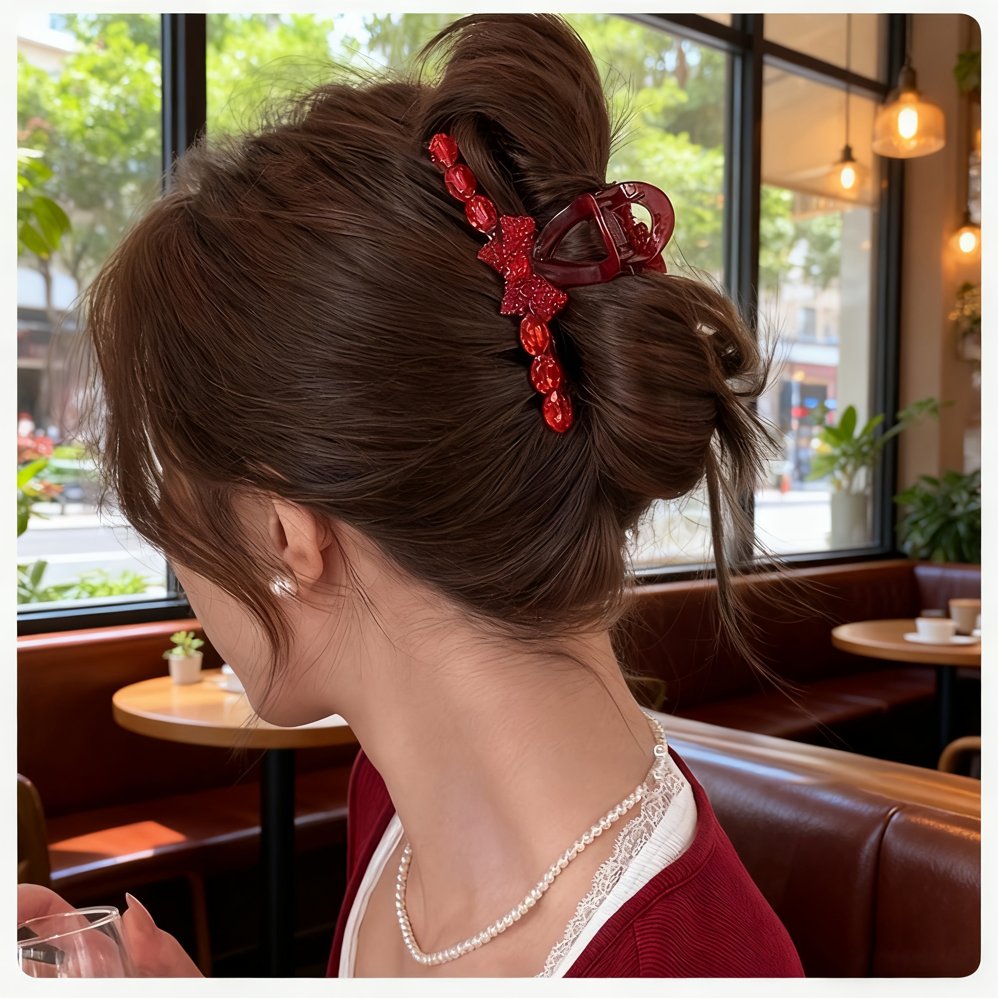 Große Haarspange Mit Strasssteinen – Kunststoff-Clip Für Hochsteckfrisuren, Hochzeit, Party