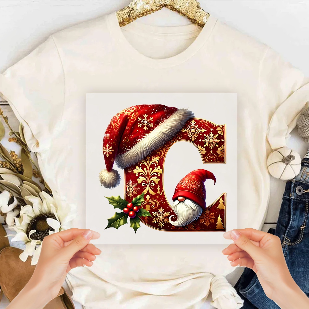 TEMU Uv Dtf Transfer Christmas Pattern - Iron-on Transfer Diy, Suitable For T-shirts, Pillows, Backpacks, And Various Items - Fashion Accessories For