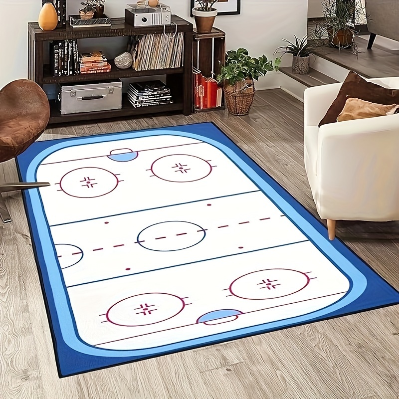 

1pc Ice Hockey Printed Floor Carpet, Absorbent & Quick-drying Floor Mat, Non-slip & Super Soft Floor Rug, For Bathroom Bedroom Kitchen Living Room, Ideal Bathroom Supplies, Home Decorations