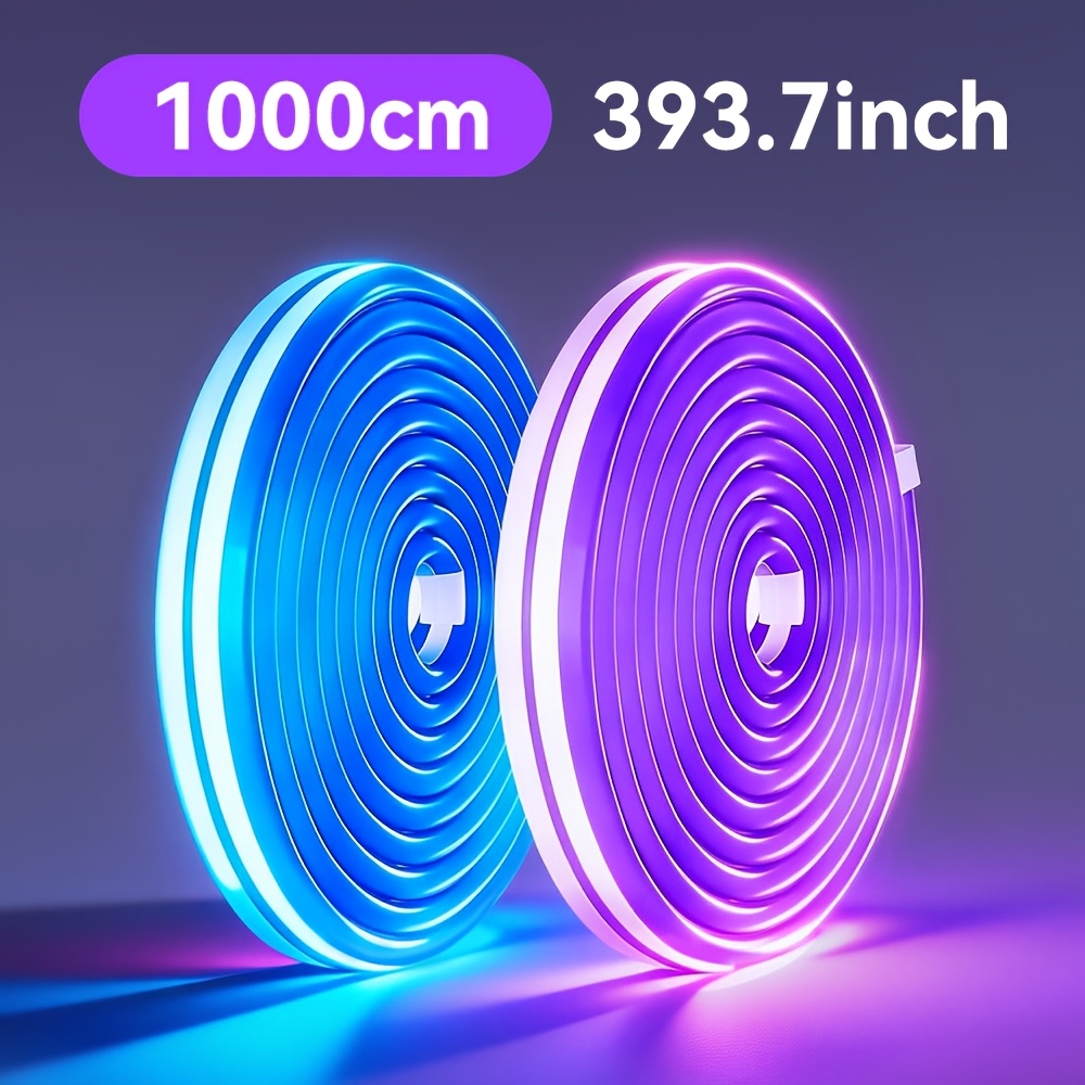 Mexllex Rgb Outdoor Flexible Led Neon Rope Lights With App/remote Control, Ip"67" Lamp, Timer Function, Music Sync Holiday Rope For Rooms, Party, Wedding,halloween/christmas Decor