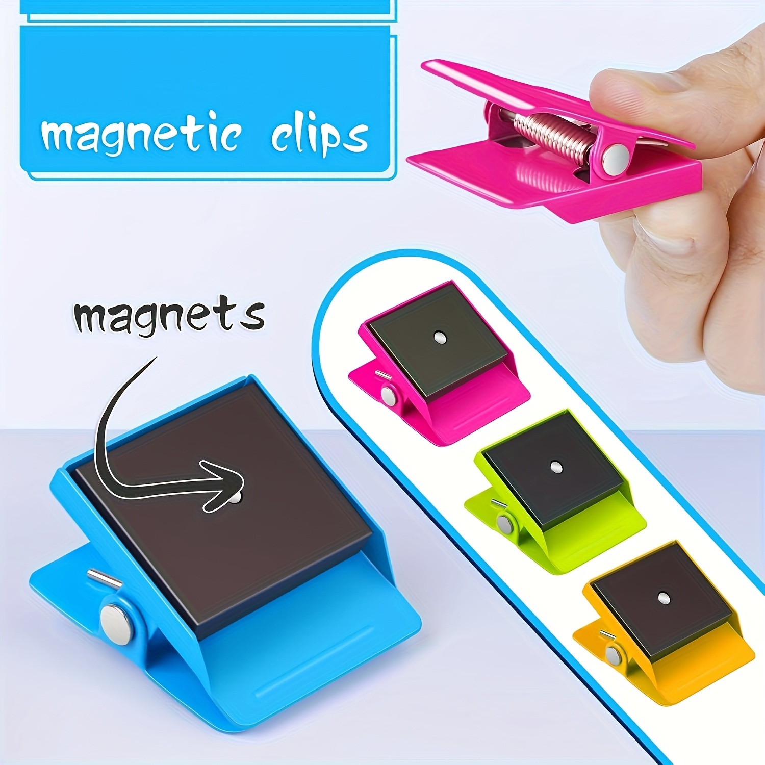 

1/4/8pcs Magnets Magnetic Clips Heavy Duty, Magnet Clips, Whiteboard Magnets Clips, Clips Magnets