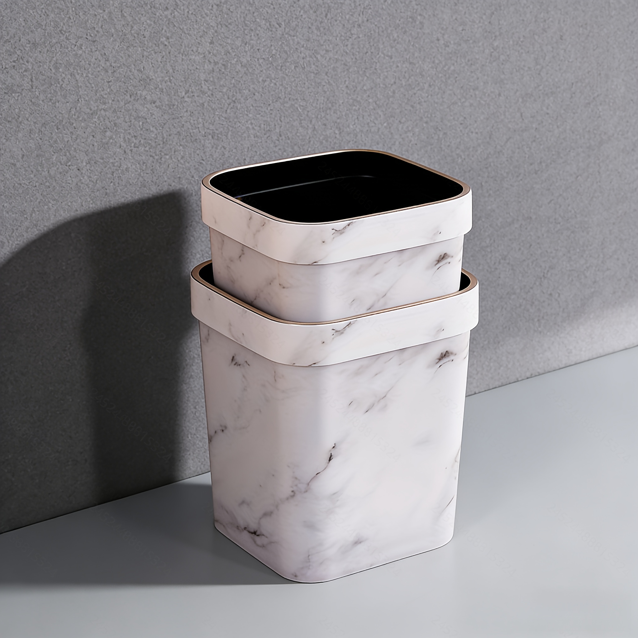 square trash can new model     durable plastic suitable for home office kitchen bedroom bathroom easy to match ground color Product details 0